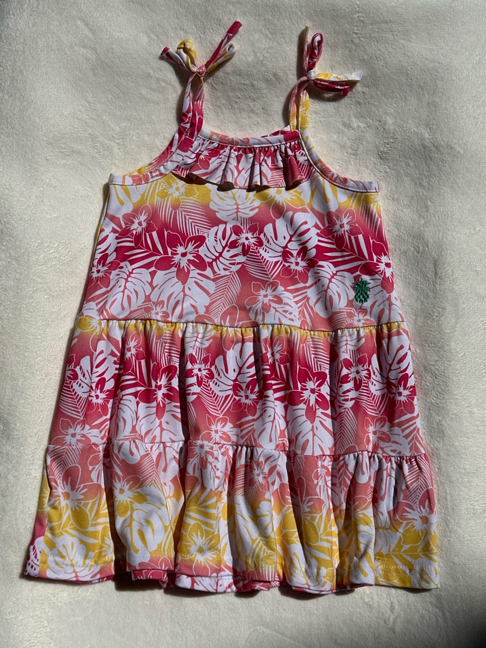 Tommy Bahama Pink, Yellow & White Floral Tiered Sundress